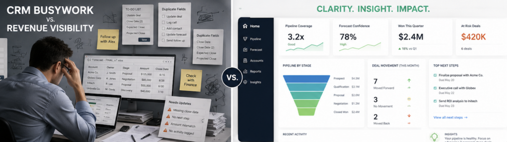 CRM busywork vs revenue visibility